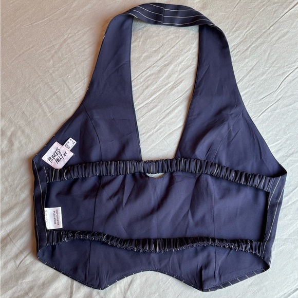 Princess Polly Pinstripe Open Back Halter Top - Picture 3 of 3